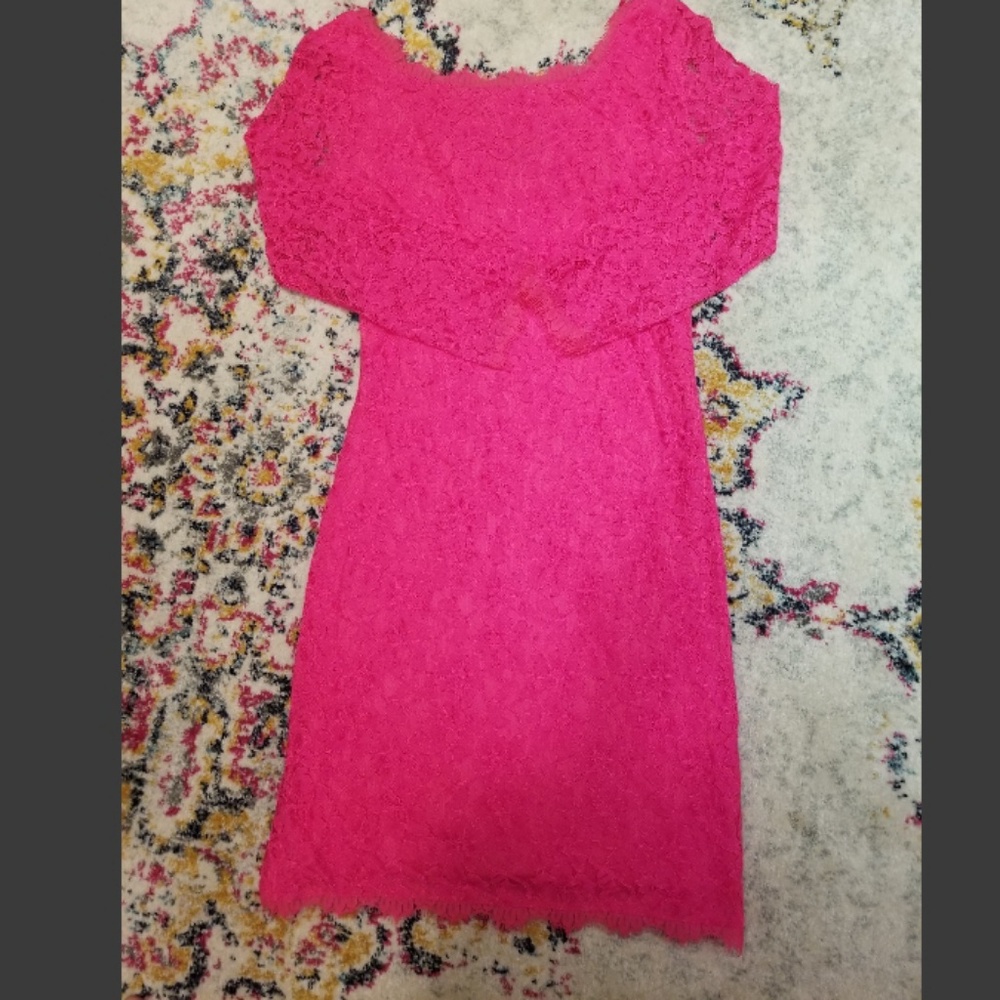 DVF Zarita Lace Pink Dress - Picture 2 of 3